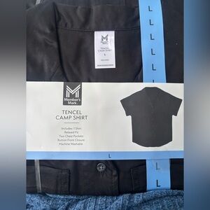 Member's Mark Black Tencel Camp Shirt NWT